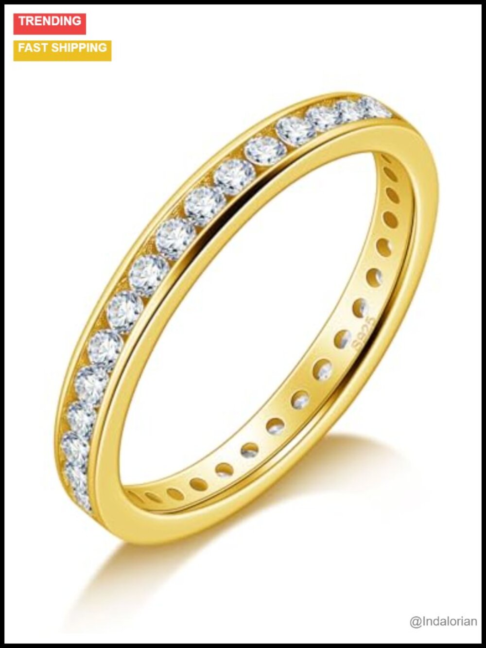 3.0mm Moissanite Wedding Band Channel Set Full Eternity Ring